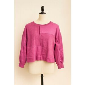 New In Pink Patchwork Sweatshirt Women’s Size Small